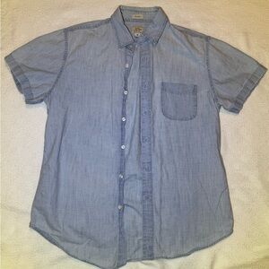 Men's J. Crew Light Blue Denim Button-Up Shirt 100% Organic Cotton
